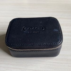 Coach Black Leather 3 Bottle Pill Carrier